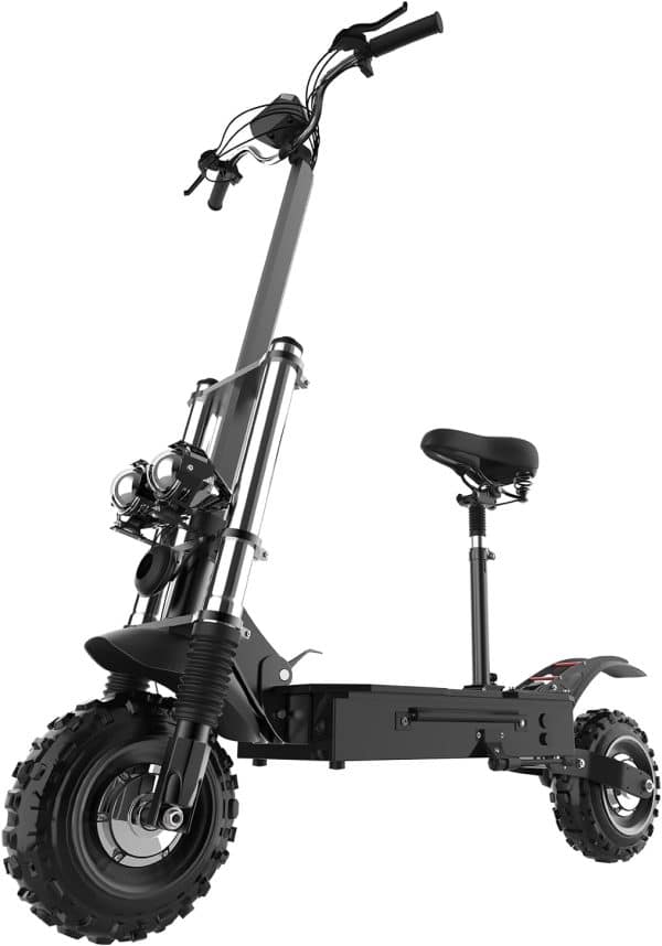 Jophyx X60 Electric Scooter with 11” Off-Road Tires, 5600W Dual Motor Up to 50MPH High Speed & 60 Miles Max Range, Hydraulic Shock Absorption, Disc Brakes + EABS, Performance Electric Scooter Adults