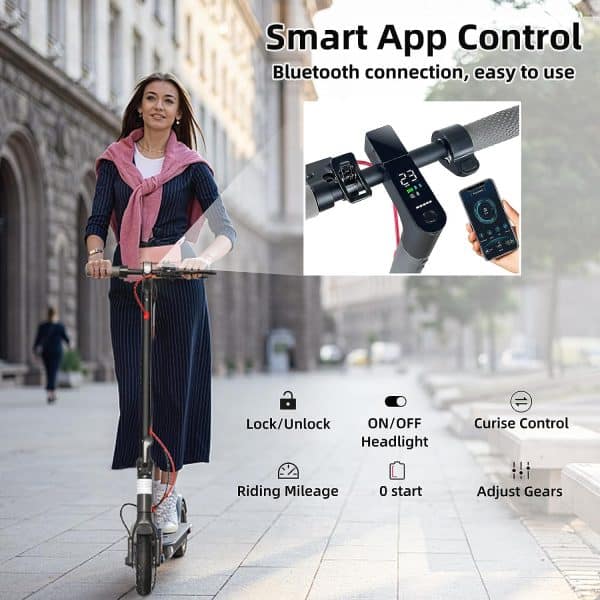 Electric Scooter for Adults Teens,350W Electric Scooter Up to 19MPH & 19-21Miles Range Sport Foldable Scooter Double Braking Electric Scooters for Commuter,8.5" Tires Electric Scooter for Adults