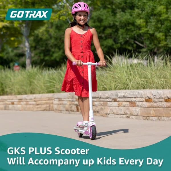 Gotrax GKS Lumios/Plus Kids Electric Scooter, Max 7.5mph Power by 150W Motor and 60 min Ride Time, 6" LED Flash Wheel or Deck Lights, Approved UL Certificate for Kids Ages 6-12